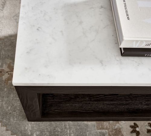 Folsom 53" Marble Coffee Table, Charcoal