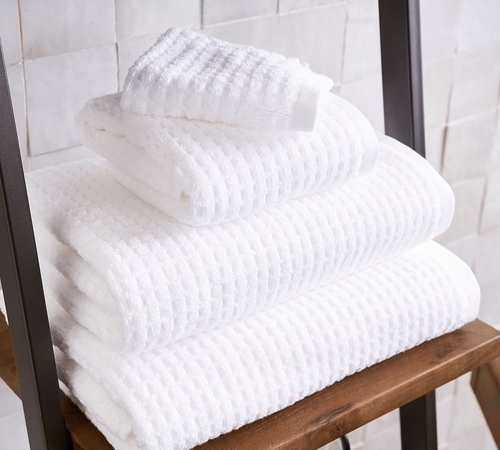 Organic Waffle Terry TowelsBath TowelGray Mist