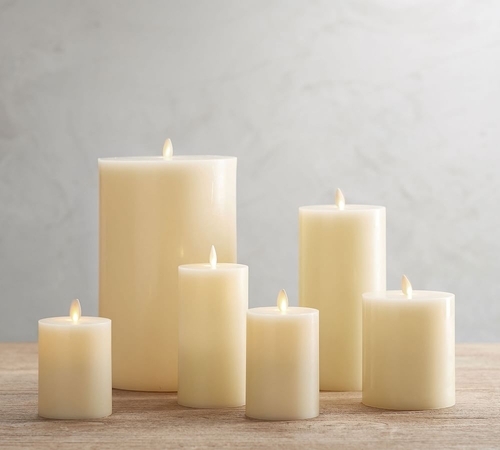 Premium Flickering Flameless Wax Pillar Candles