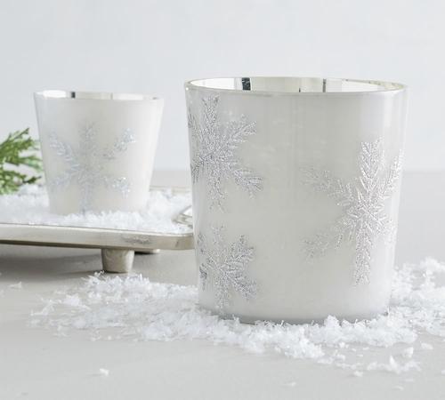 Glitter Snowflake Votive Candleholders