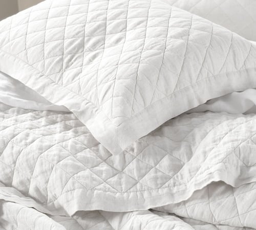 Belgian Flax Linen Diamond Quilted Sham