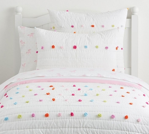 Bright Pom Pom Quilt & Standard Sham