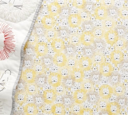 Emery Lion Organic Crib Fitted Sheet