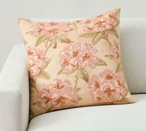 Vintage Islands Floral Embroidered Pillow