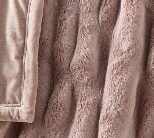 Faux Fur Ruched Throw