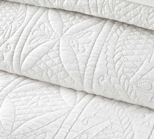 White Hanna Cotton-Linen Quilt