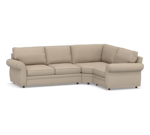 Pearce Roll Arm 3-Piece Wedge Sectional 