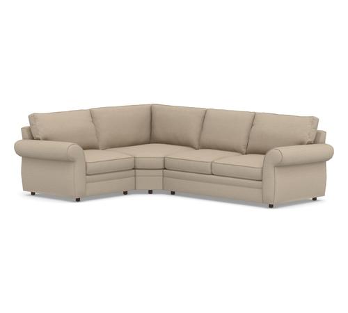 Pearce Roll Arm 3-Piece Wedge Sectional 