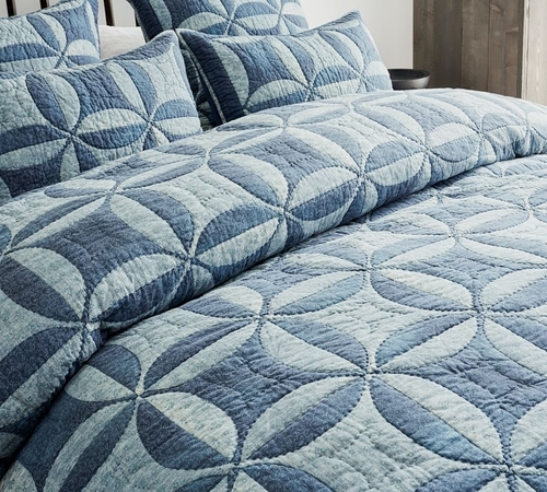 Blue Harper Quilted Sham, Standard