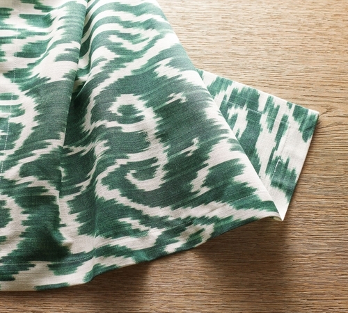 Ava Ikat Print Organic Cotton Napkins - Set of 4