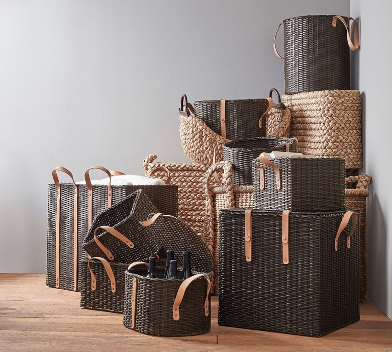 Austin Basket Collection Distressed Black