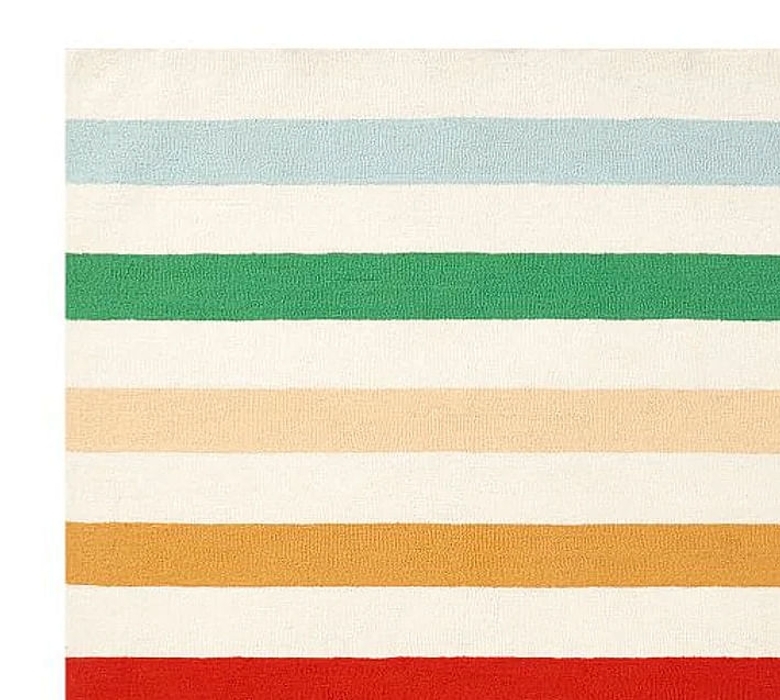 Rainbow Rugby Stripe Rug 5X8 Multi