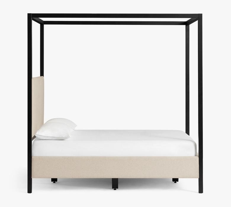 Atwell Metal Canopy Bed, Matte Black Finish
