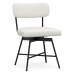 Maison Upholstered Swivel Desk Chair, Bronze Base, Basketweave Slub Ivory