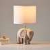 Carved Wood Elephant Table Lamp