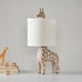 Carved Wood Giraffe Table Lamp