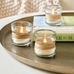 Palm Woven Rattan & Glass Hurricane Candleholder