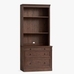 Livingston 35" x 81" Bookcase with 2-Drawer Lateral File Cabinet, Brown Wash