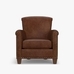 Irving Roll Arm Leather Armchair with Nailheads