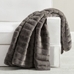 Faux Fur Ruched Throw, 50 x 60", Nickel Channel