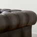 Chesterfield Roll Arm Leather Deep Seat Grand Sofa 96", Polyester Wrapped Cushions, Vintage Midnight
