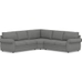 Pearce Roll Arm Upholstered 3-Piece L-Shaped Wedge Sectional, Basketweave Slub, Charcoal
