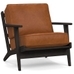Raylan Leather Armchair with Black Frame, Down Blend Wrapped Cushions, Vintage Caramel