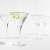 Etched Gold Rim Martini Glasses, Set of 4