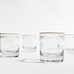 Etched Gold Rim Double Old Fashioned Glasses, Set of 4