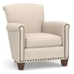 Irving Roll Arm Upholstered Armchair with Bronze Nailheads, Polyester Wrapped Cushions, Performance Everydaylinen™ Oatmeal
