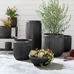 Concrete Fluted Planter, Black