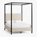 Atwell Metal Canopy Bed, Matte Black Finish