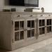 Livingston 70" Media Console with Glass Cabinets, Gray Wash