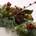 Lit Faux Pine and Berry Wreath & Garland