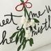 Meet Me Under The Mistletoe Embroidered Lumbar Pillow