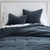 Steel Blue Velvet Tufted Comforter