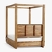 Oakleigh Wood Canopy Bed, King, Heirloom Wheat