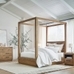 Oakleigh Wood Canopy Bed, King, Heirloom Wheat