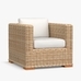 Huntington Wicker Square Arm Outdoor Lounge Chair