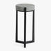 Cori 10 Inches Round Marble Accent Table- Gray Marble Top-Bronze Base