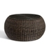 Torrey All-Weather Wicker Pouf Coffee Table With Glass