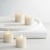 Premium Flickering Flameless Wax Votive Candles, Ivory - Set of 4