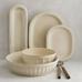 Mendocino Stoneware Skinny Serving Platter-Ivory