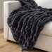 Faux Fur Ruched Throw, 50 x 60"