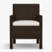 Torrey All-Weather Wicker Square Arm Dining Chair with Cushion