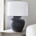 Faris Ceramic Table Lamp with SS Textured Gallery Shade