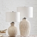 Anders Terra Cotta Table Lamp, Rustic White Base with Textured SS Gallery Elevated Shade, White