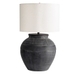 Faris Ceramic Table Lamp with SS Textured Gallery Shade