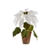 Faux Potted Poinsettias-White