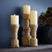 Ava Natural Wood Pillar Candleholders